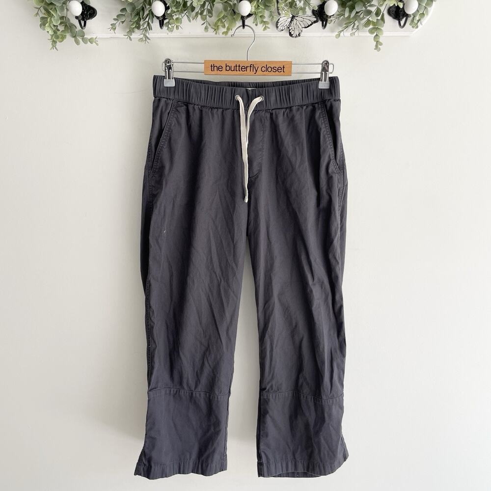 Pact Black gray Drawstring Stretchy Pocketed Organic Cotton Pants Size M G-4920